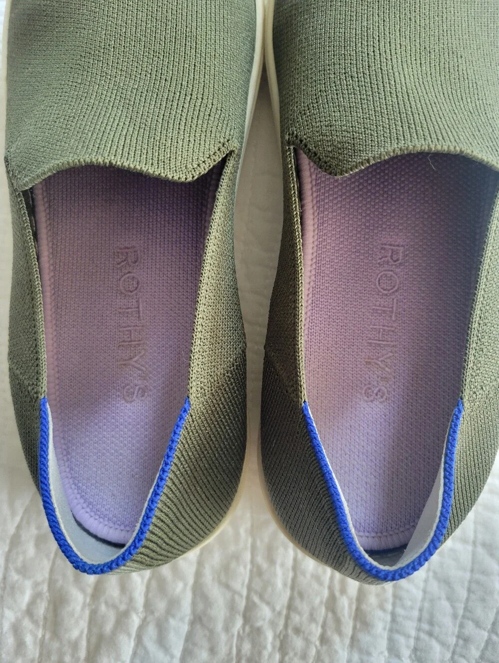 Rothy's Womens Olive Slip-On Sneakers - Picture 3 of 5